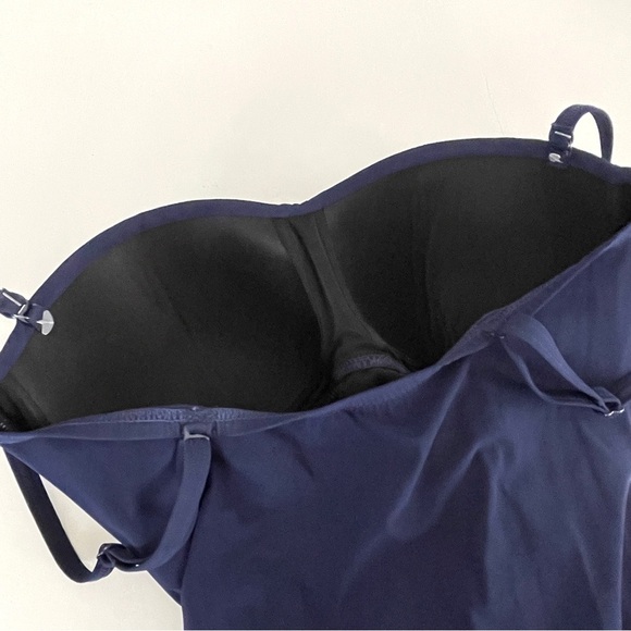 NWOT Profile by Gottex Enchantment Bandeau Swimdress in Navy Blue. - Picture 5 of 9